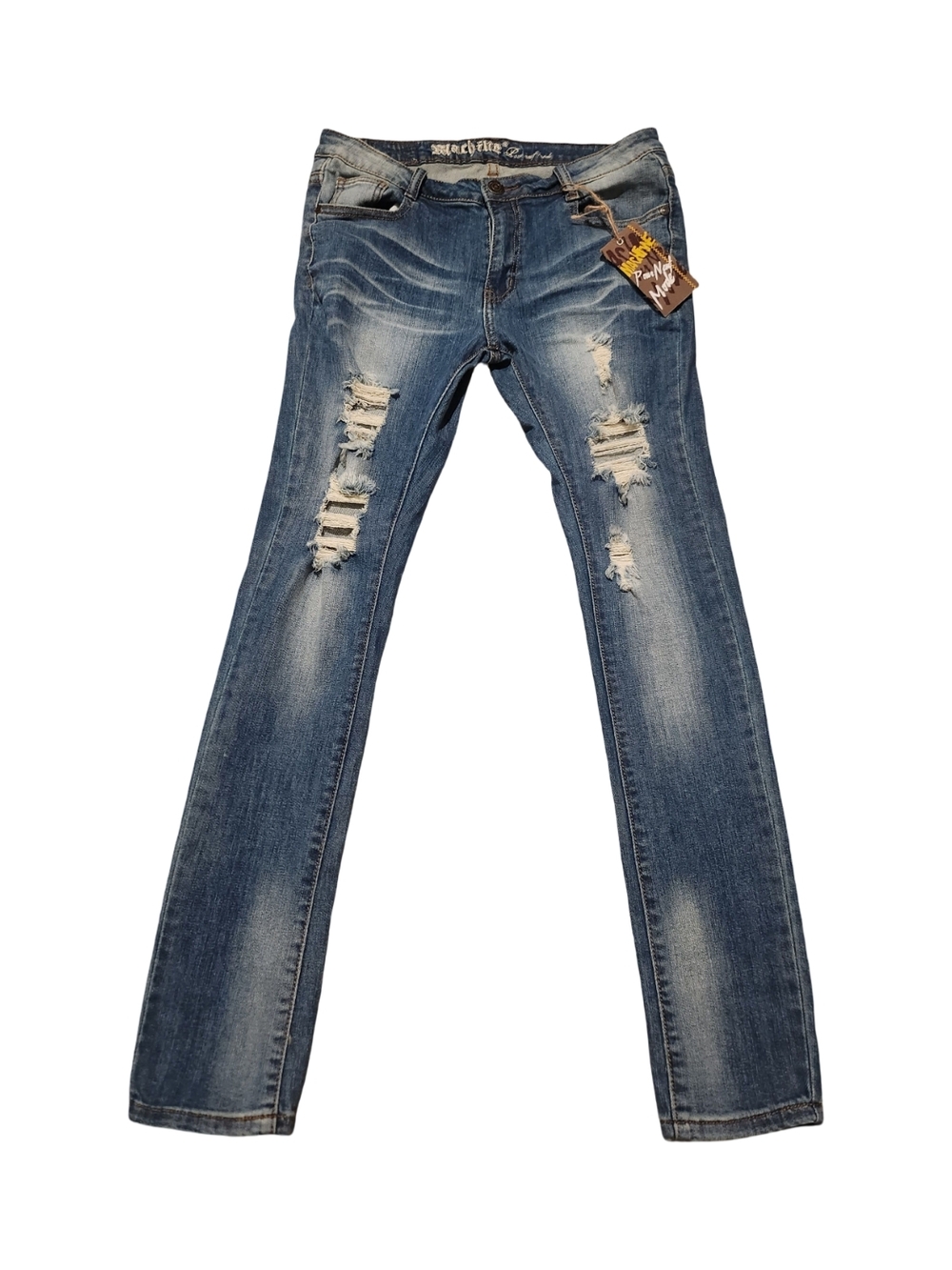 Machine Skinny Ripped Jeans - Blue